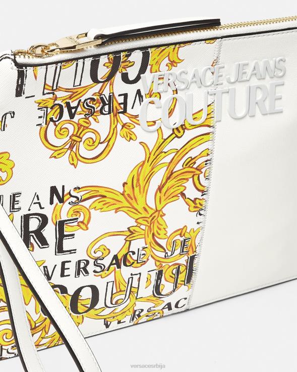 Жене Versace златно и бело лого цоутуре торбица Прибор 2DJLH2348