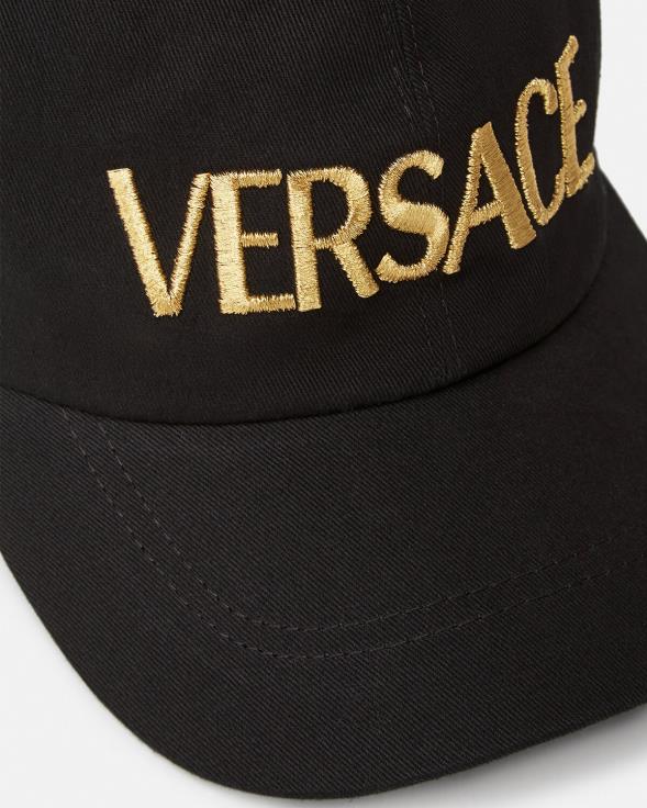 Жене Versace црн капица са везеним логом Прибор 2DJLH878