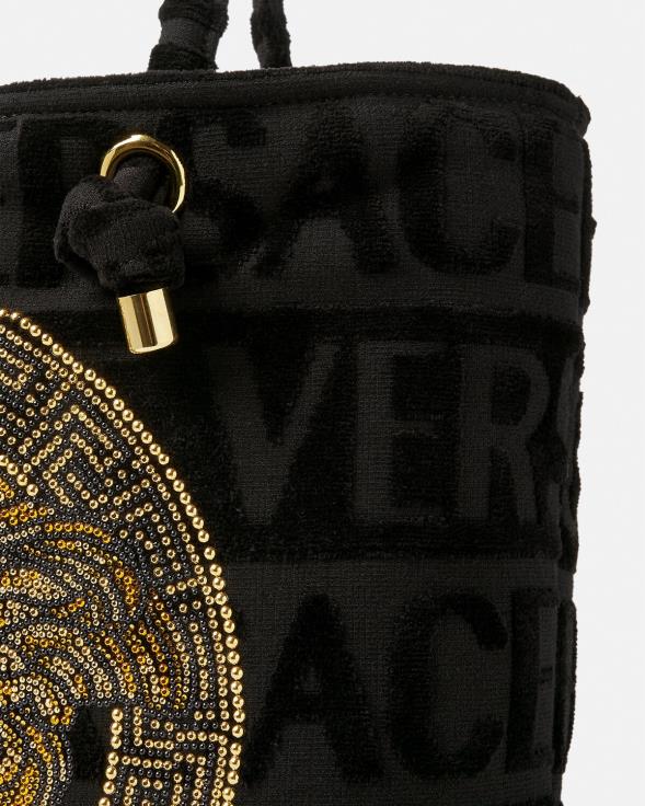 Жене Versace црн торба за пешкире од кристалне медузе доњи веш и одећа за плажу 2DJLH1210