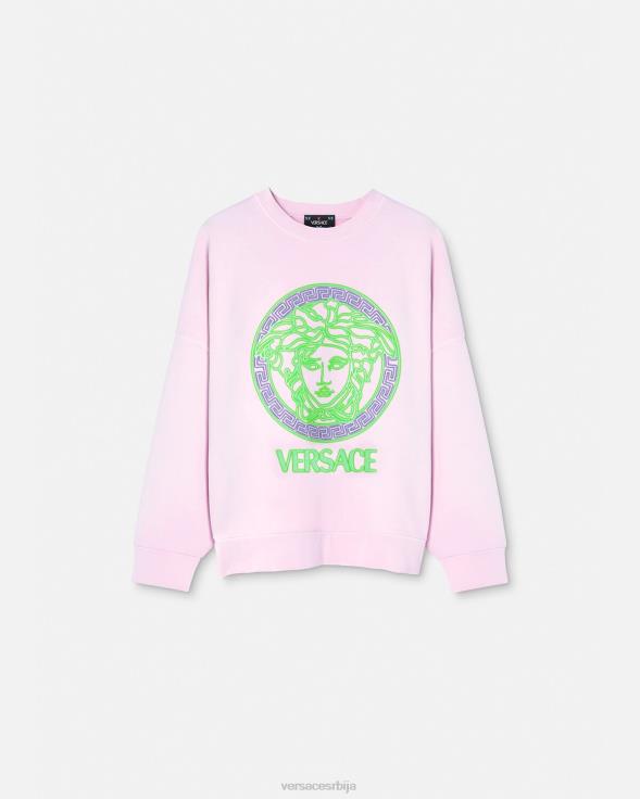 Жене Versace розе медуса лого дистрессед дукс одећу 2DJLH132