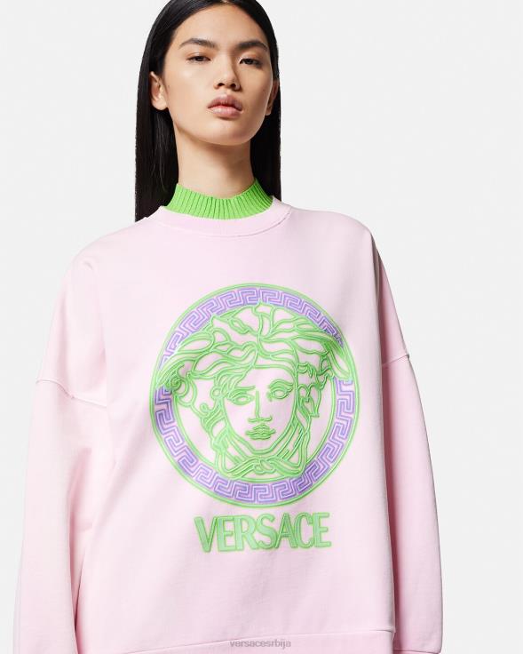 Жене Versace розе медуса лого дистрессед дукс одећу 2DJLH132