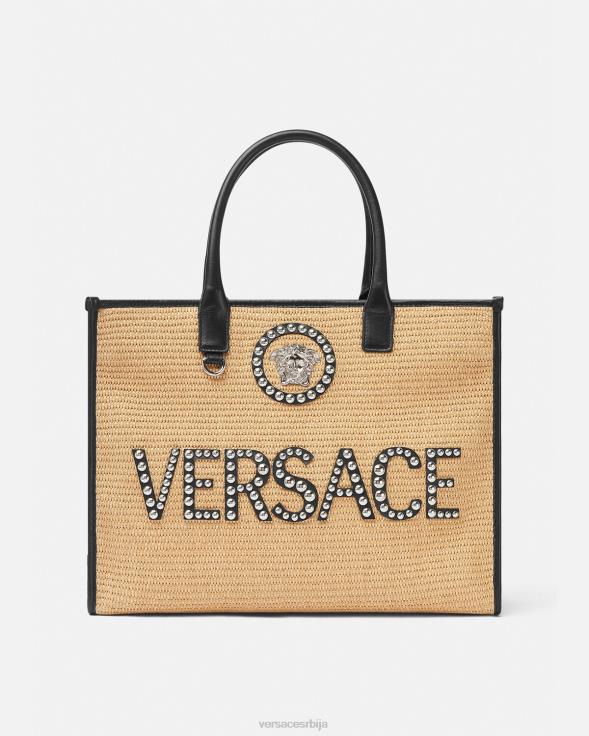 Жене Versace беж Велика торба са шипцима ла Медуса торбе 2DJLH301