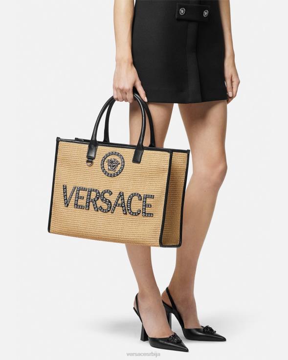 Жене Versace беж Велика торба са шипцима ла Медуса торбе 2DJLH301