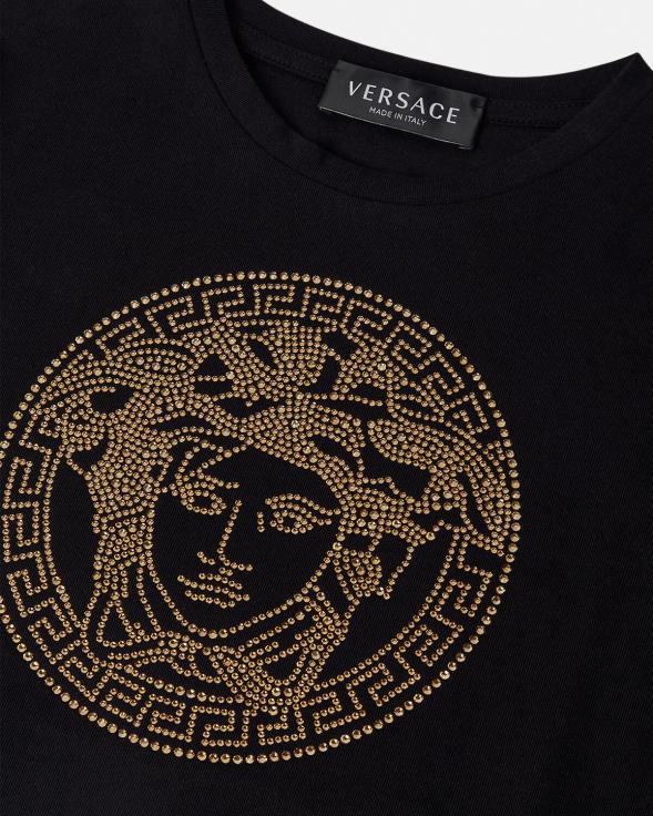 деца Versace црн мајица кристалне медузе одећу 2DJLH1961