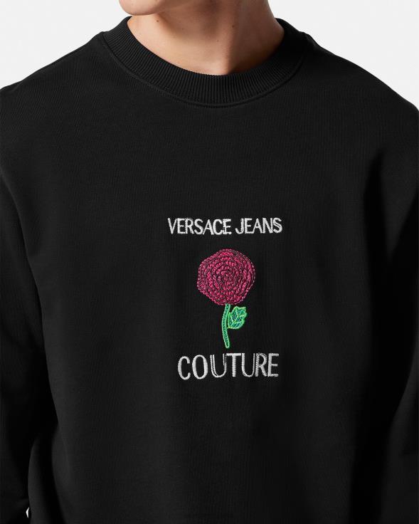 мушкарци Versace црн дуксерица са логом руже одећу 2DJLH2379