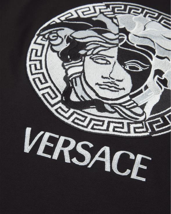 мушкарци Versace црн мајица са логом медуса одећу 2DJLH1397