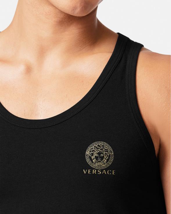 мушкарци Versace црн поткошуља без рукава медуса доњи веш и одећа за плажу 2DJLH1734