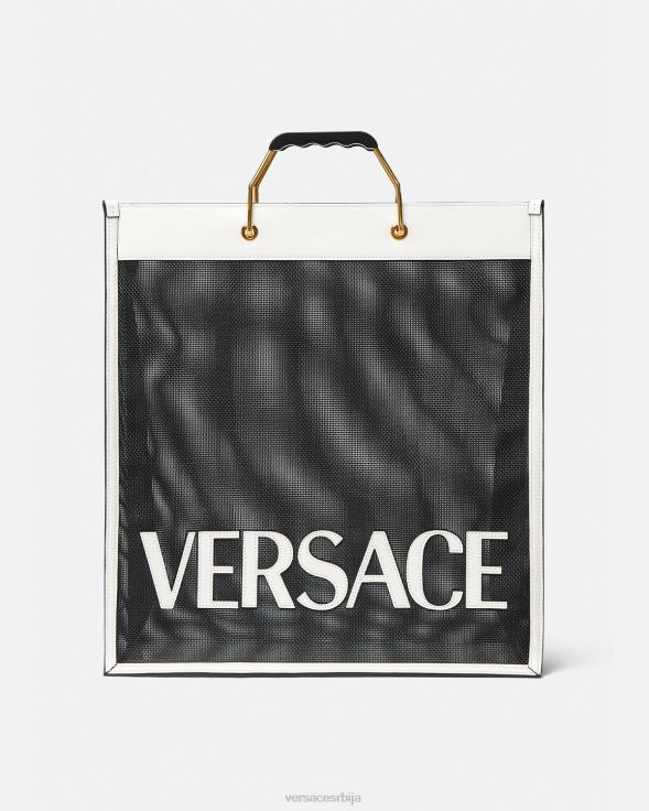 мушкарци Versace црно бели схоппер тоте баг торбе 2DJLH1508