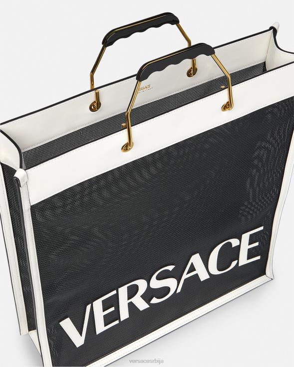 мушкарци Versace црно бели схоппер тоте баг торбе 2DJLH1508