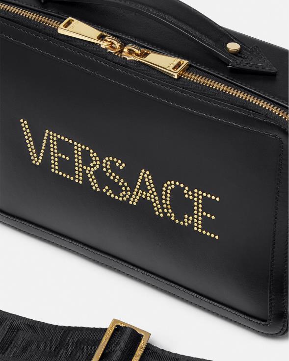 мушкарци Versace црн торба са шипцима са логом торбе 2DJLH1502